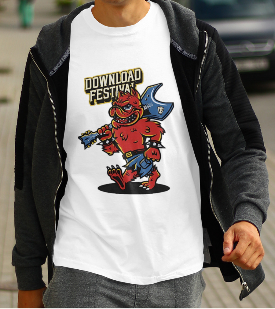 Download Festival Hellhound Character With Guitar T-Shirt