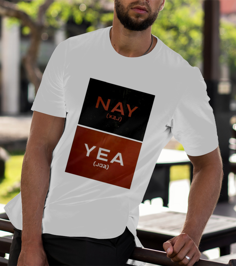 Nay Yea Minimalist Affirmation Negation Optical Illusion T-Shirt