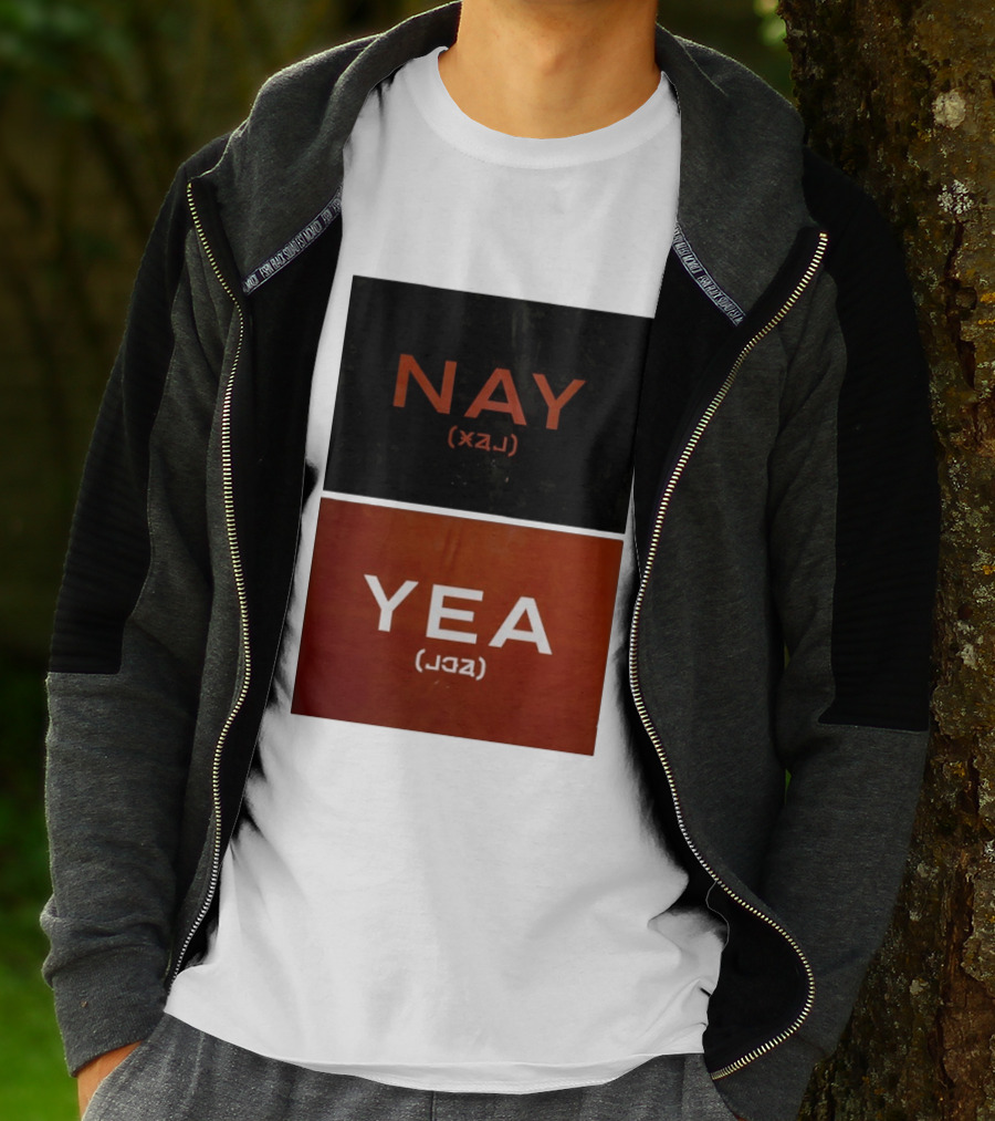 Nay Yea Minimalist Affirmation Negation Optical Illusion T-Shirt