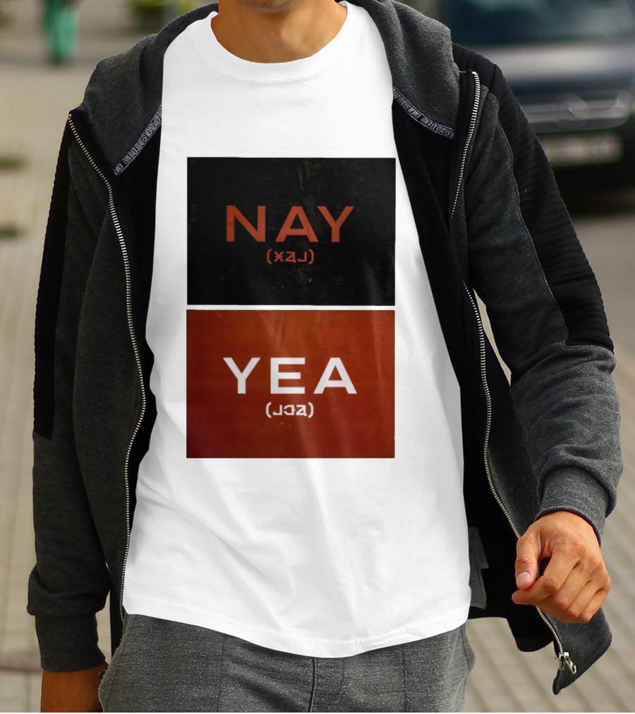 Nay Yea Minimalist Affirmation Negation Optical Illusion T-Shirt