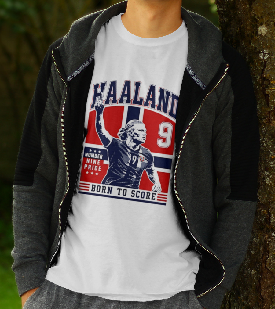 Haaland Norway Number Nine Pride Born To Score T-Shirt