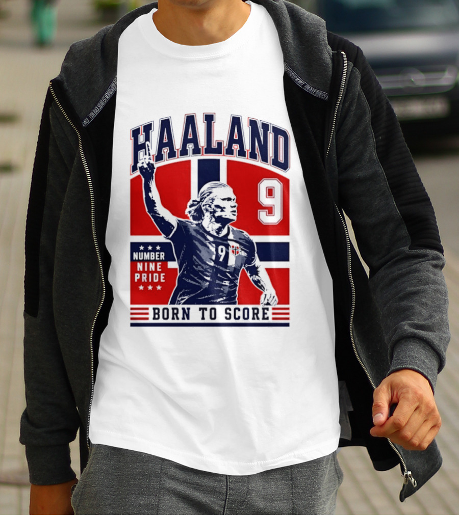 Haaland Norway Number Nine Pride Born To Score T-Shirt