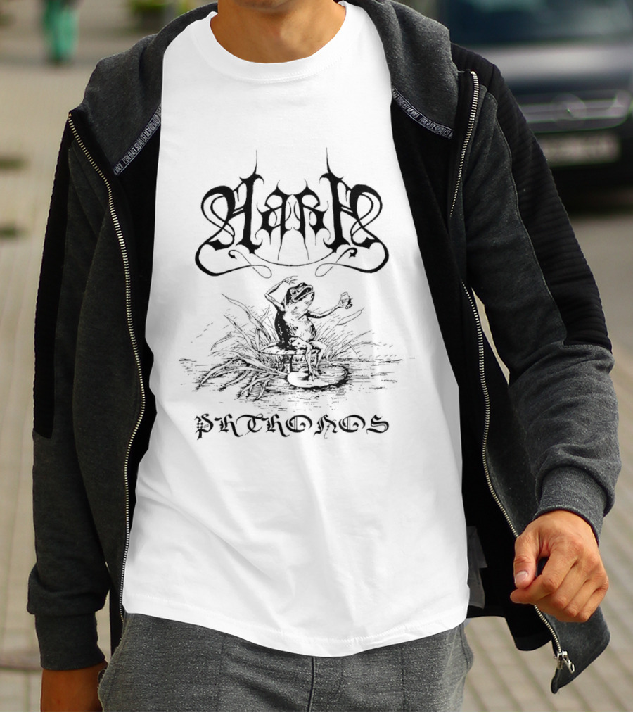 Hark Prthonos Frog Gothic Calligraphy And Frog T-Shirt