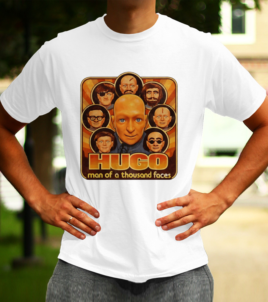 Hugo Man Of A Thousand Faces Ventriloquist Dummy Mask Collection T-Shirt