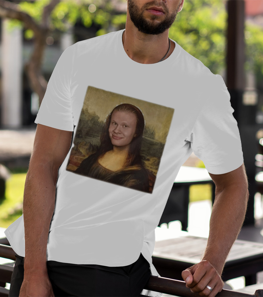 Mona Lisa Erling Haaland Meme Face Fusion T-Shirt