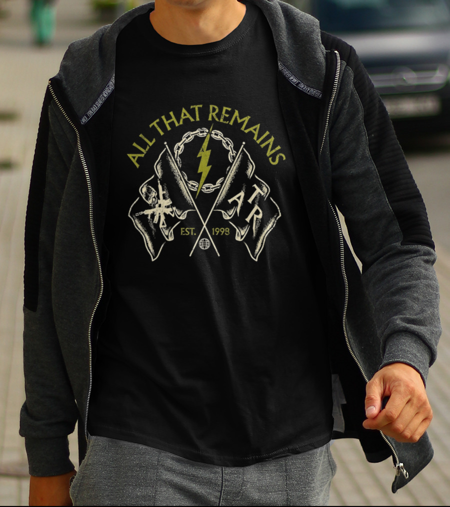 All That Remains Flags Chains Lightning Bolt Est 1998 T-Shirt
