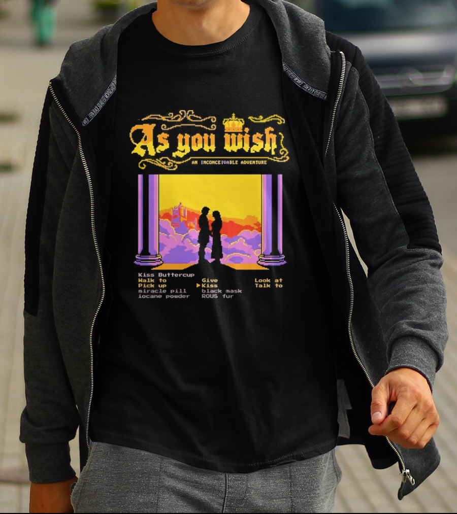 As You Wish An Inconceivable Adventure Princess Bride Castle Silhouette Clouds And Columns T-Shirt