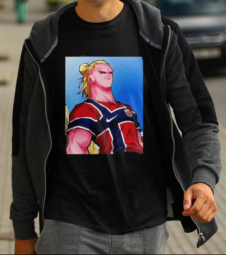 Erling Haaland Majin Buu Norway Dragon Ball Fusion T-Shirt