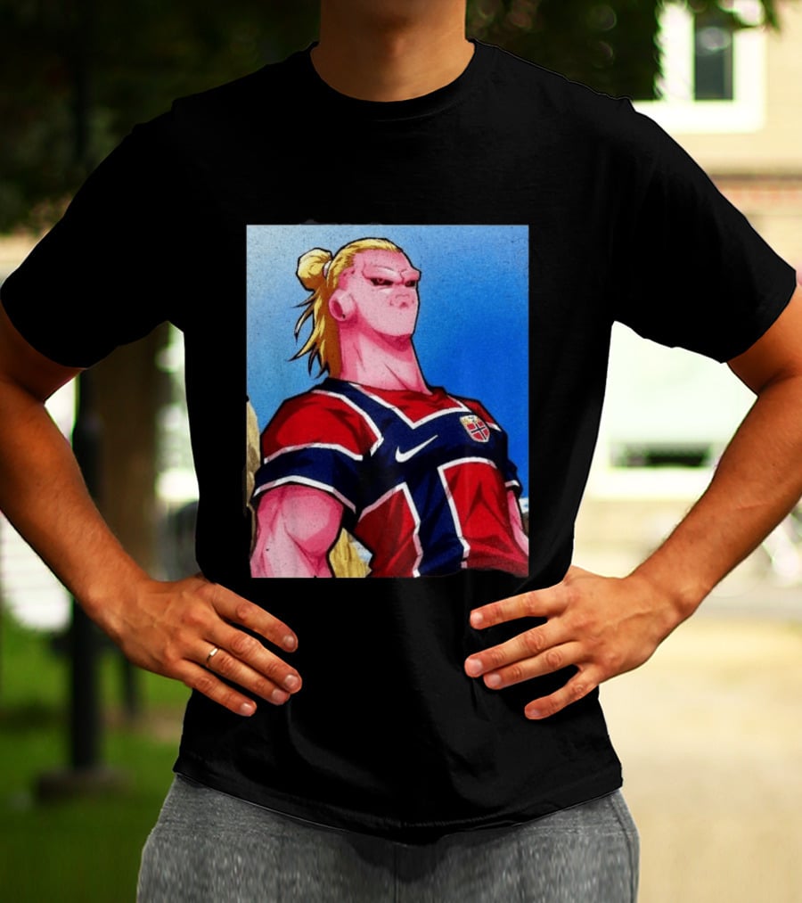 Erling Haaland Majin Buu Norway Dragon Ball Fusion T-Shirt