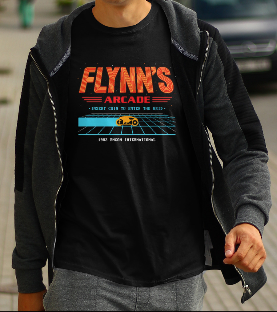 Flynn's Arcade Where The Games Come To Life Tron 1982 Encom International T-Shirt