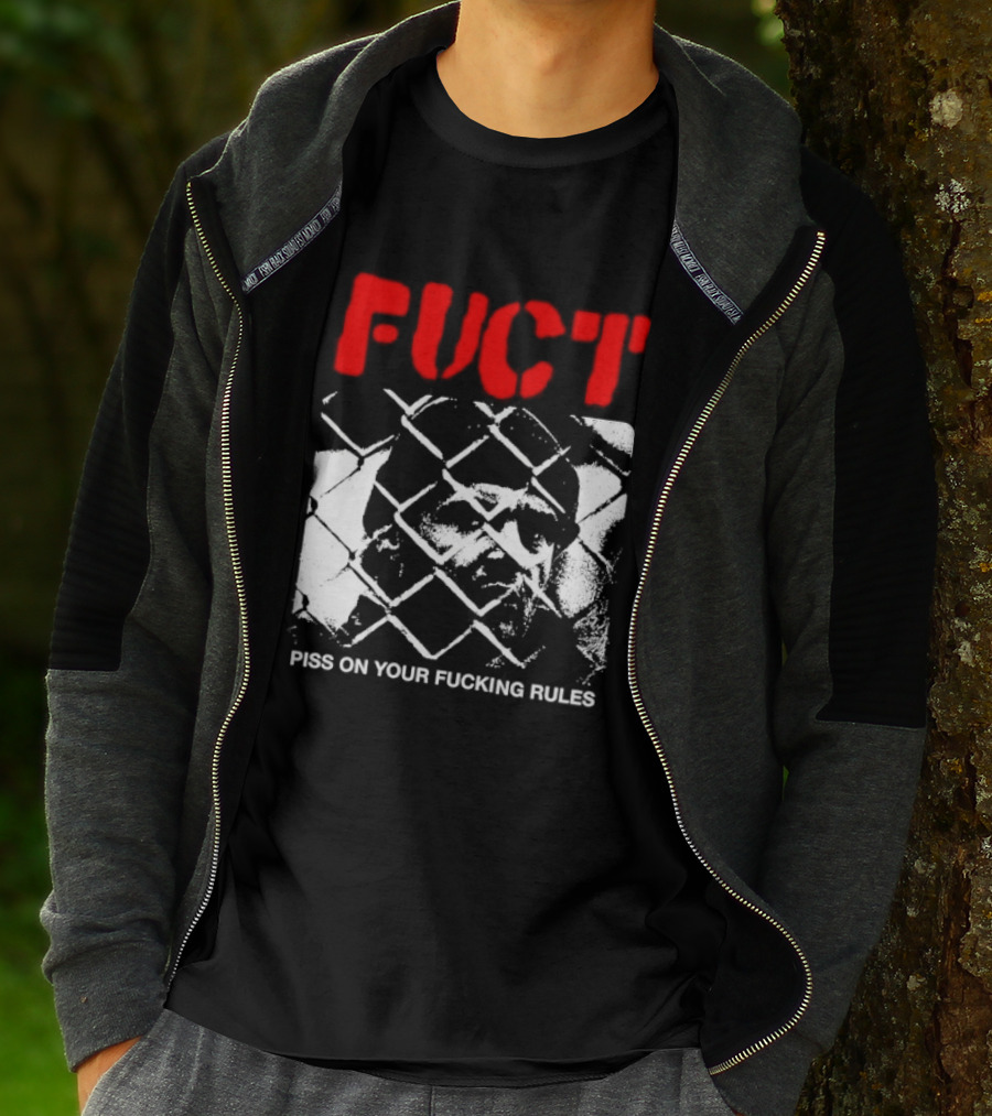 Fuct Piss On Your Fucking Rules Chain Link Fence Streetwear T-Shirt