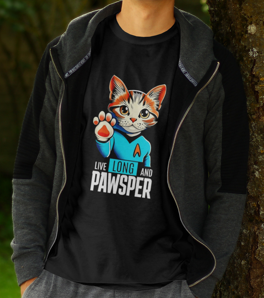 Cat Live Long And Pawsper Fun Feline Cosplay T-Shirt