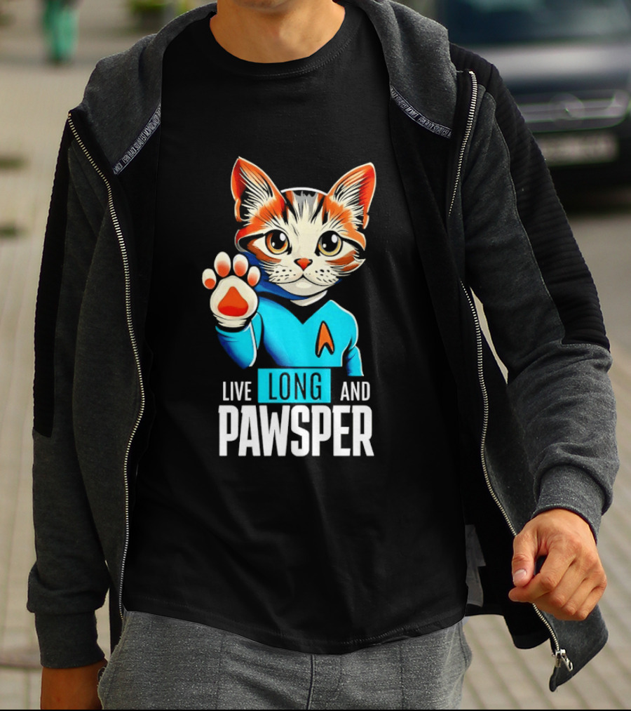 Cat Live Long And Pawsper Fun Feline Cosplay T-Shirt