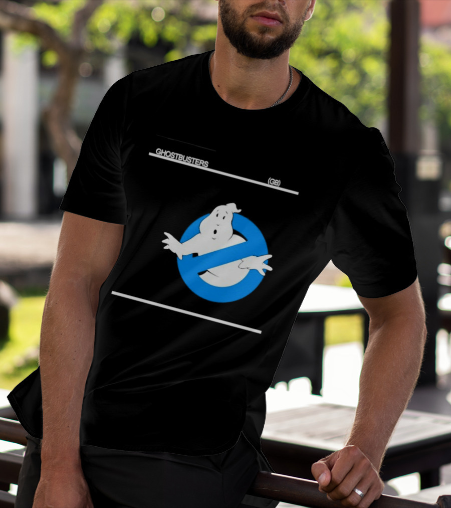 Ghostbusters 80s Movie Classic Blue Ghost Icon GB T-Shirt