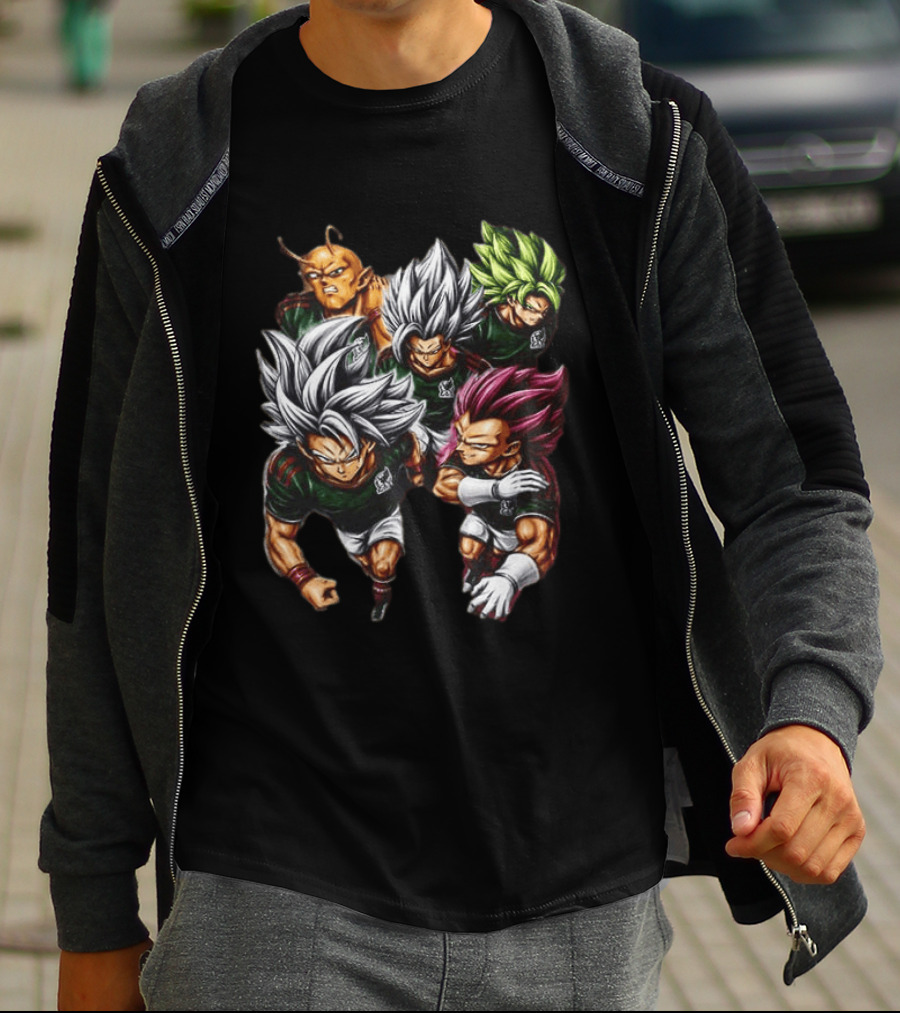 Goku Vegeta Dragon Ball Mexico Soccer Collaboration Game Time Two Sided T-Shirt