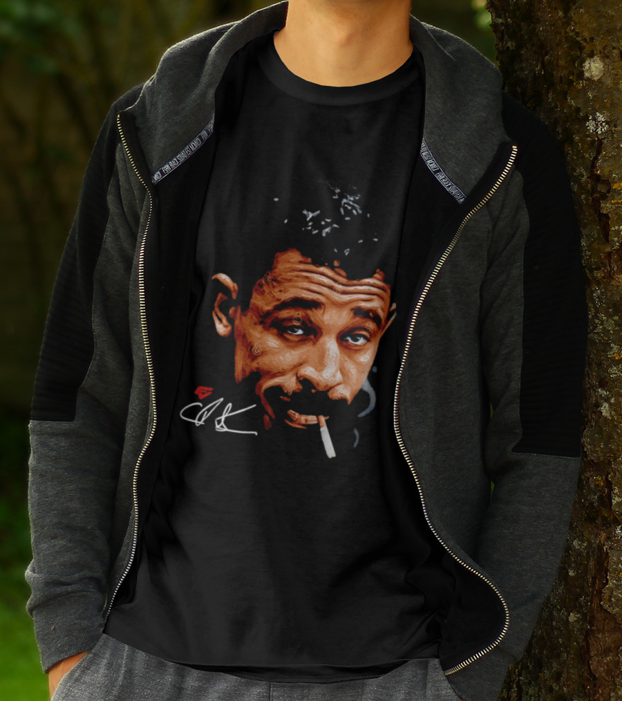 Charles Bukowski Cigarette Artwork CK Signature T-Shirt