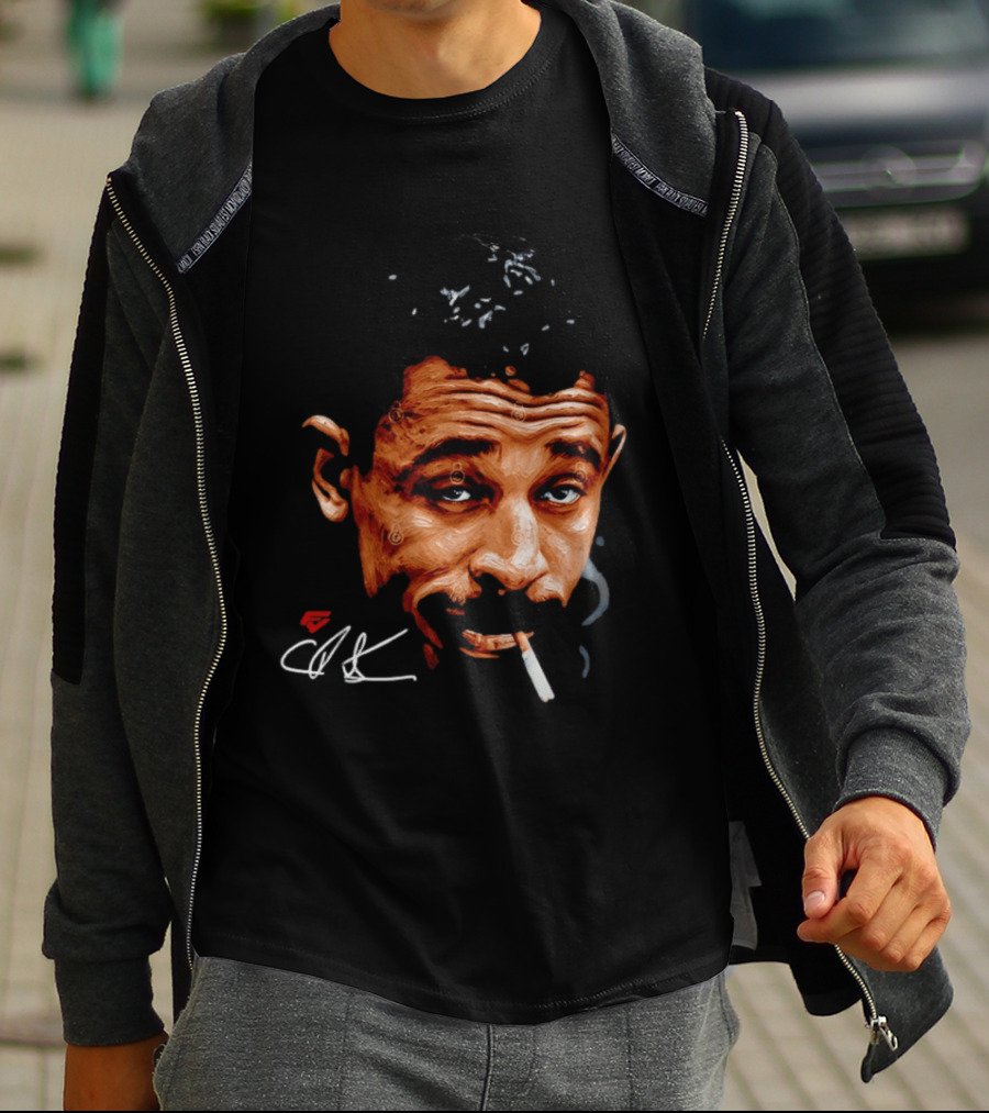 Charles Bukowski Cigarette Artwork CK Signature T-Shirt