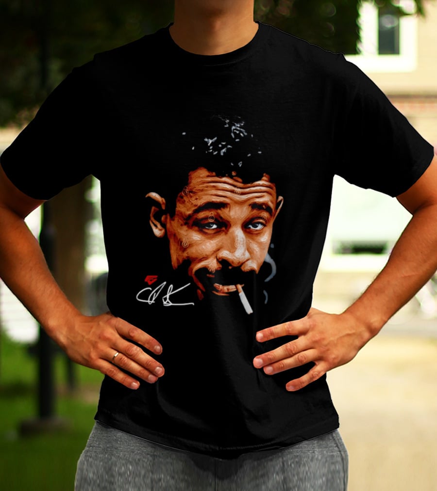 Charles Bukowski Cigarette Artwork CK Signature T-Shirt