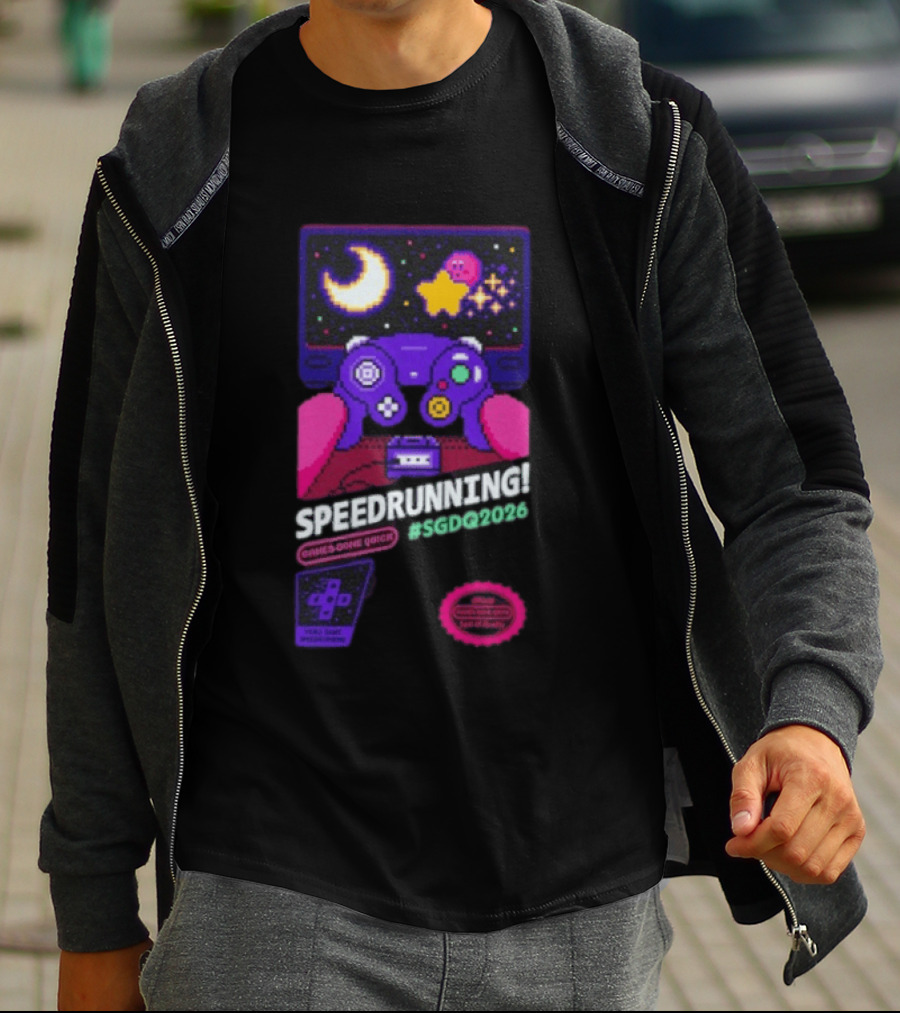 Games Done Quick Speedrunning 2026 Kirby Controller Retro Gaming T-Shirt