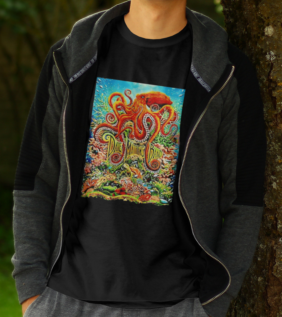 Dave Matthews Band Camden New Freedom Mortgage Pavilion July 11 2026 Colorful Octopus Underwater Scene T-Shirt