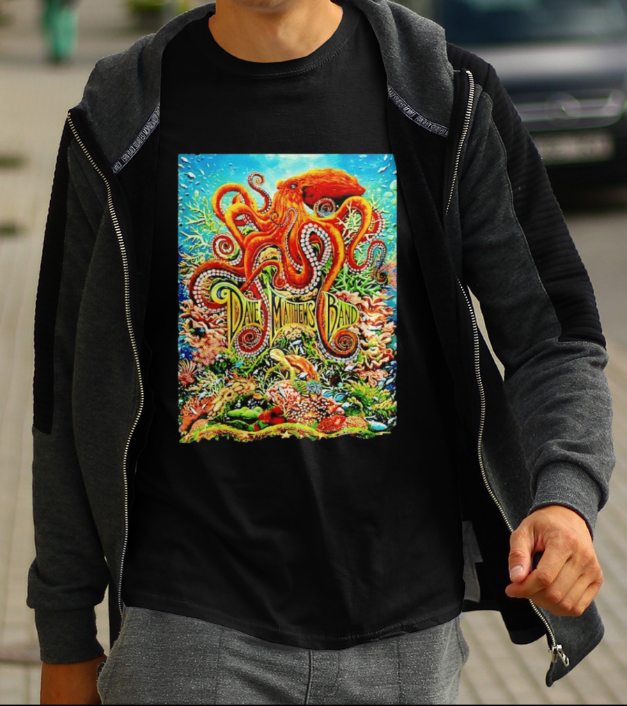 Dave Matthews Band Camden New Freedom Mortgage Pavilion July 11 2026 Colorful Octopus Underwater Scene T-Shirt