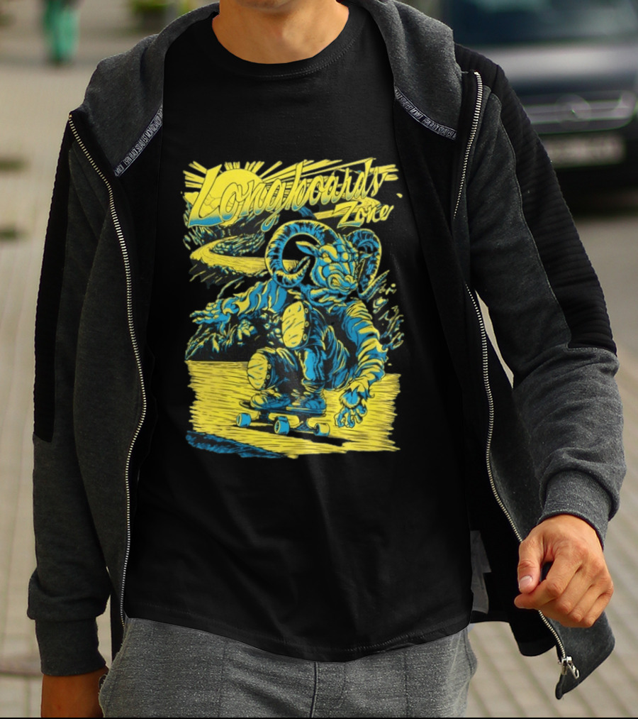 Longboards Zone Goat Downhill Rider Longboarding Adventure T-Shirt