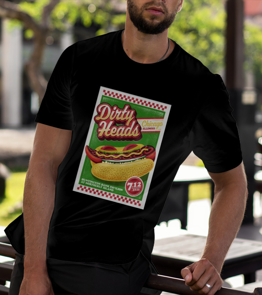Dirty Heads Huntington Bank Pavilion Chicago Illinois Hot Dog July 12 2026 T-Shirt