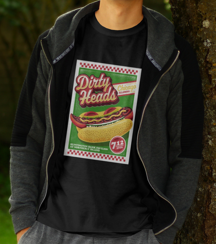 Dirty Heads Huntington Bank Pavilion Chicago Illinois Hot Dog July 12 2026 T-Shirt