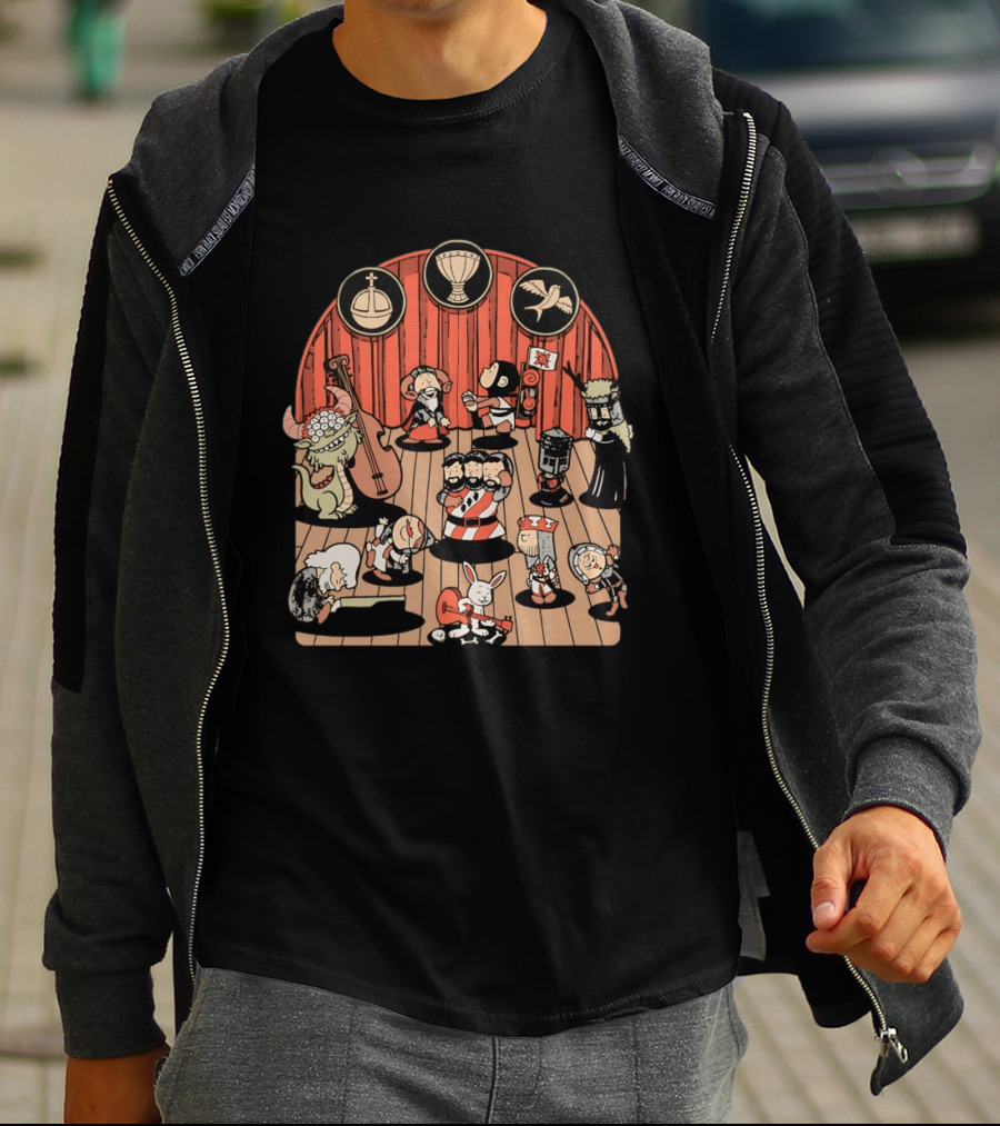 Monty Python And The Holy Grail Medieval Band Peanuts Style Scene T-Shirt