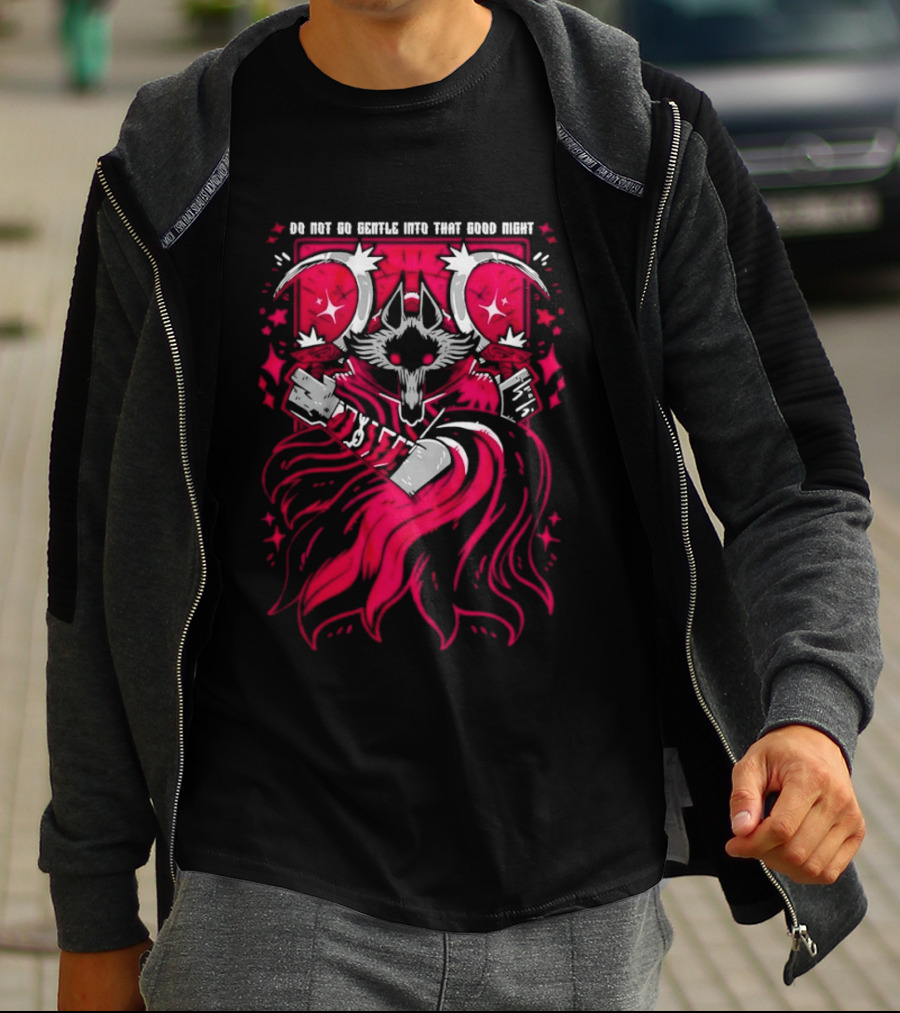 Do Not Go Gentle Into That Good Night Wolf With Scythe And Cloak T-Shirt