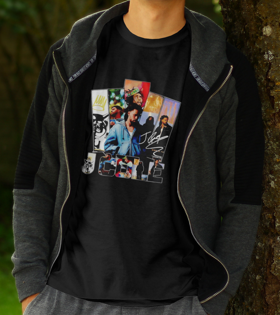 J Cole Woobst Collage Artwork With Crown And Signature T-Shirt