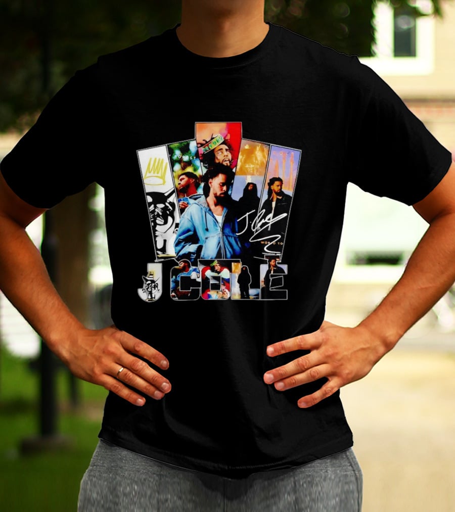 J Cole Woobst Collage Artwork With Crown And Signature T-Shirt