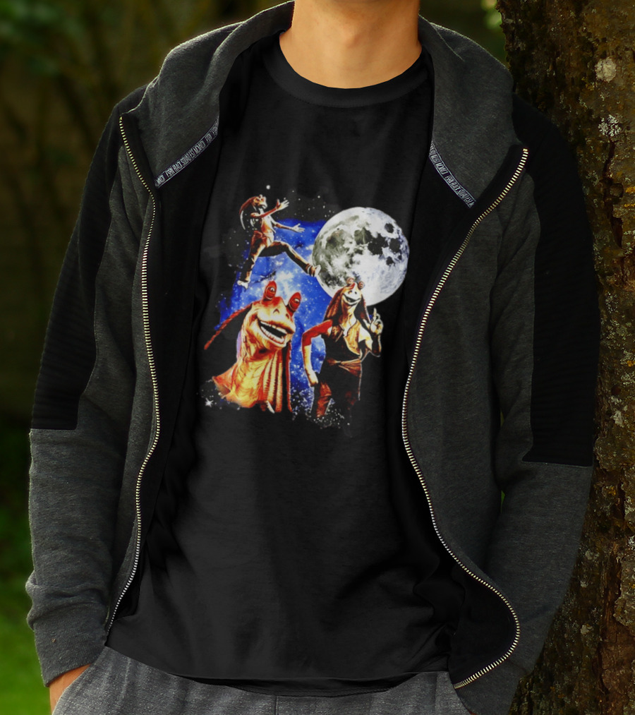 Jar Jar Binks Star Wars Gungan Moon And Space Adventure T-Shirt