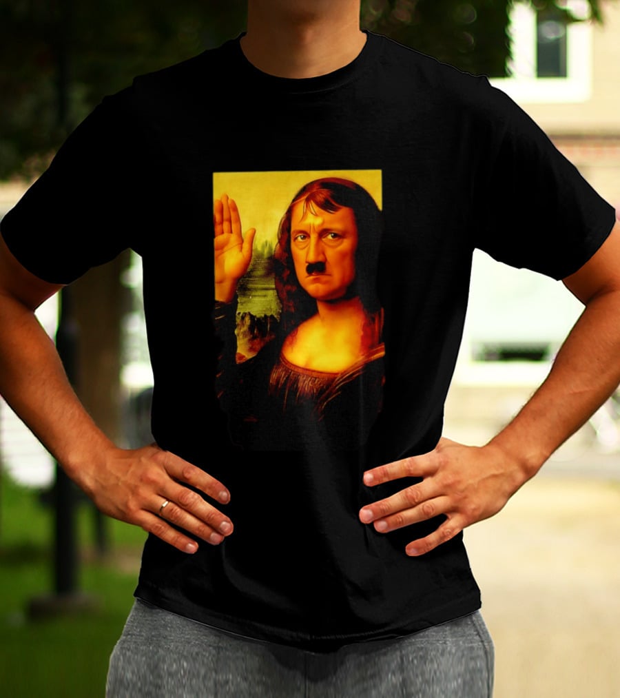 Mona Lisa Hitler Mashup Painting Iconic Fusion T-Shirt