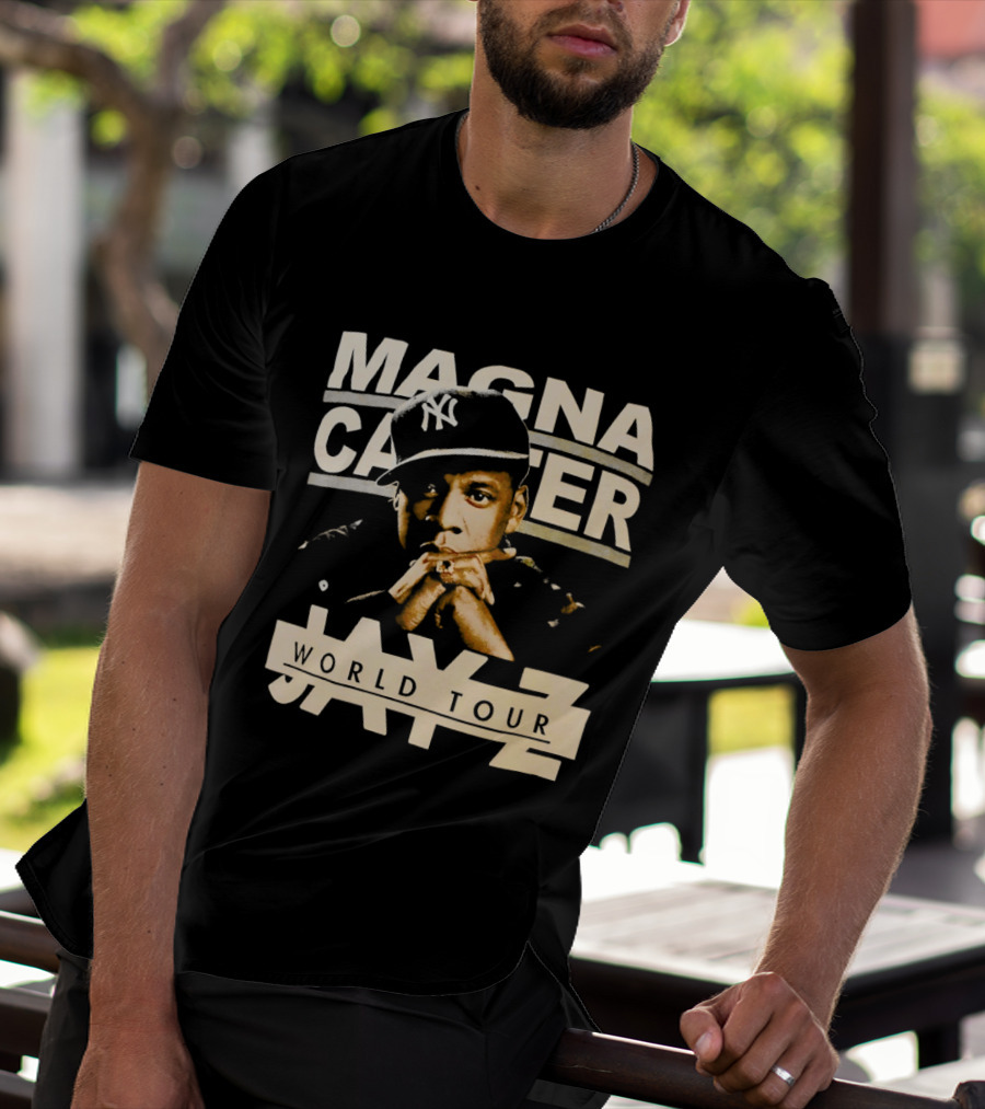 Jay Z Magna Carter World Tour Yankees Cap T-Shirt
