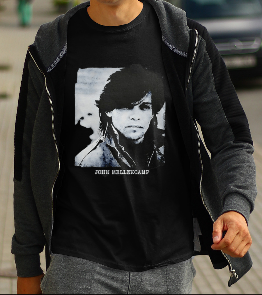 John Mellencamp Rock Music Singer Black And White T-Shirt
