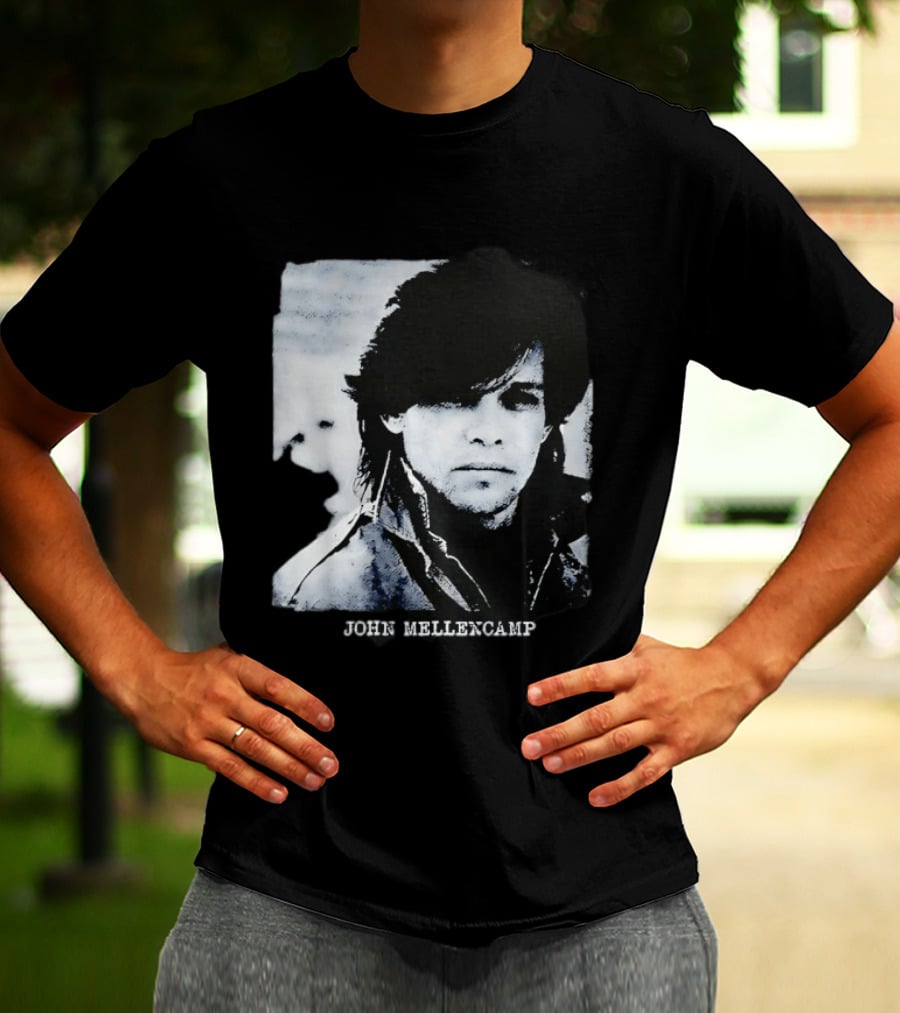 John Mellencamp Rock Music Singer Black And White T-Shirt