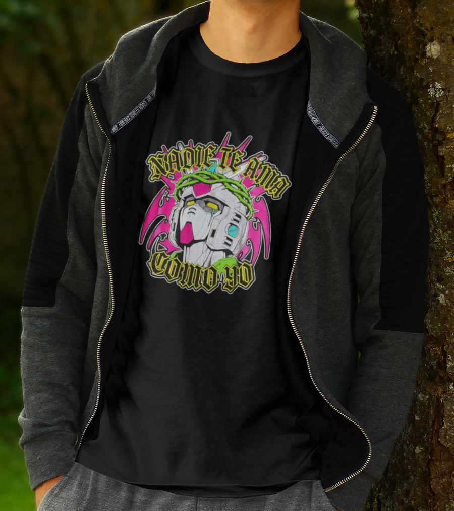 Nadie Te Ama Como Yo Gundam Robot Crown Of Thorns Anime T-Shirt