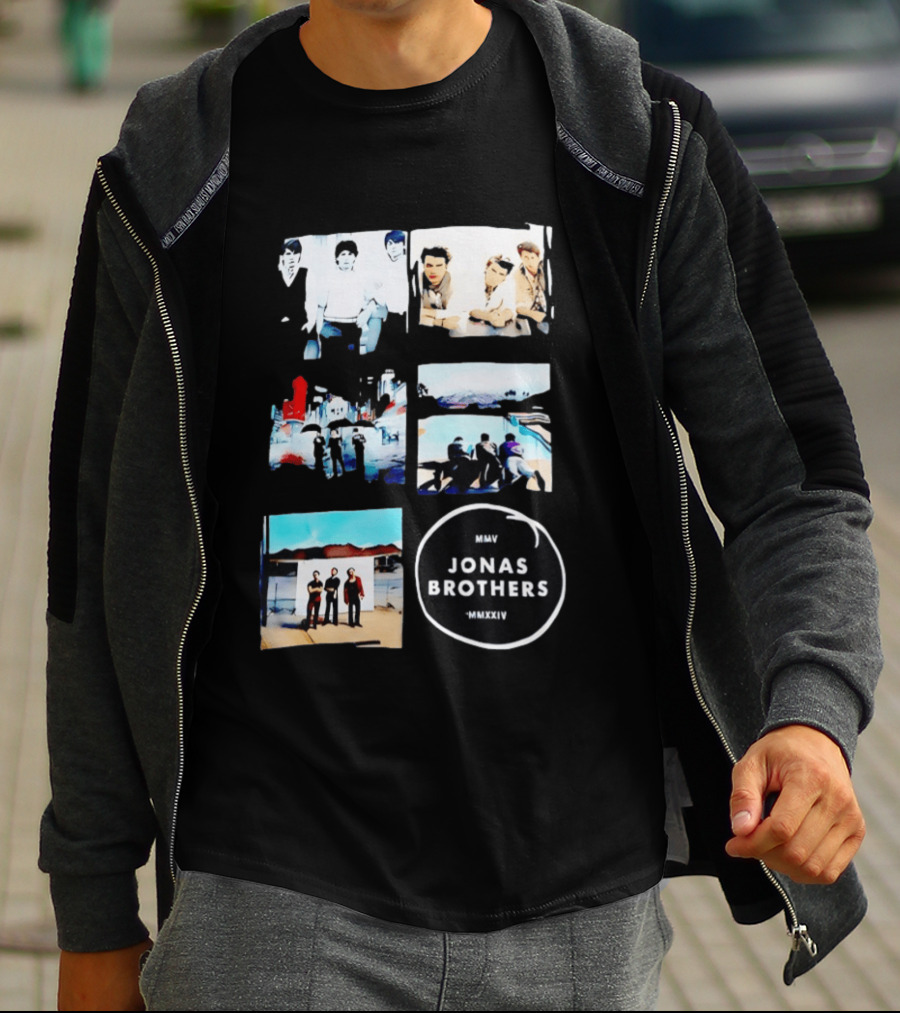 Jonas Brothers Collage MMV MMXXIV Music Band Photos Collection T-Shirt