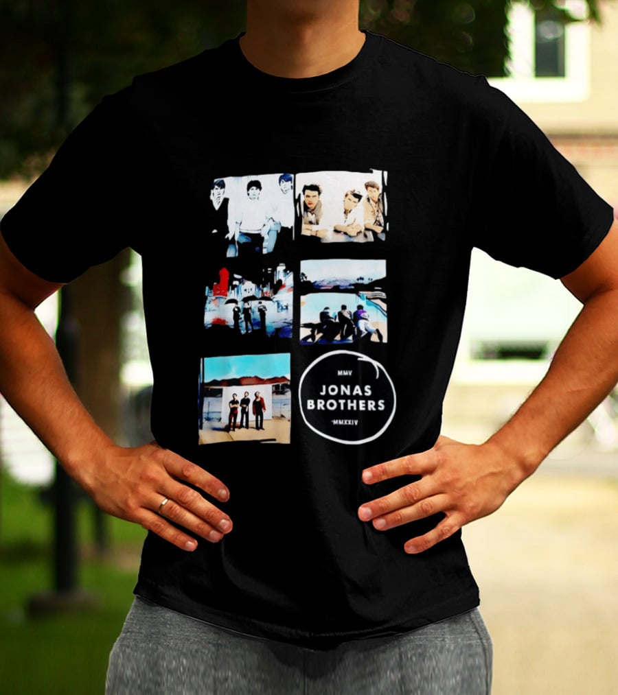 Jonas Brothers Collage MMV MMXXIV Music Band Photos Collection T-Shirt