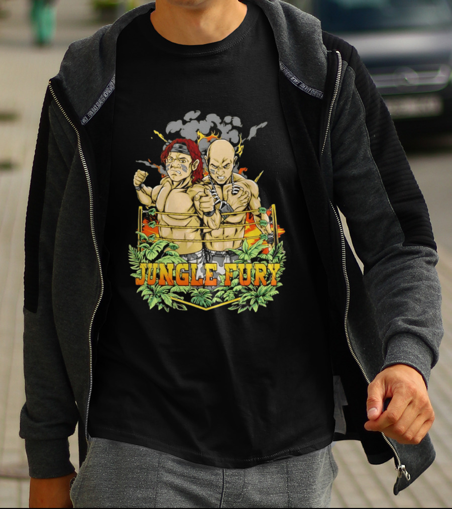 Jungle Fury Wrestling Duo Tag Team Explosive Showdown T-Shirt