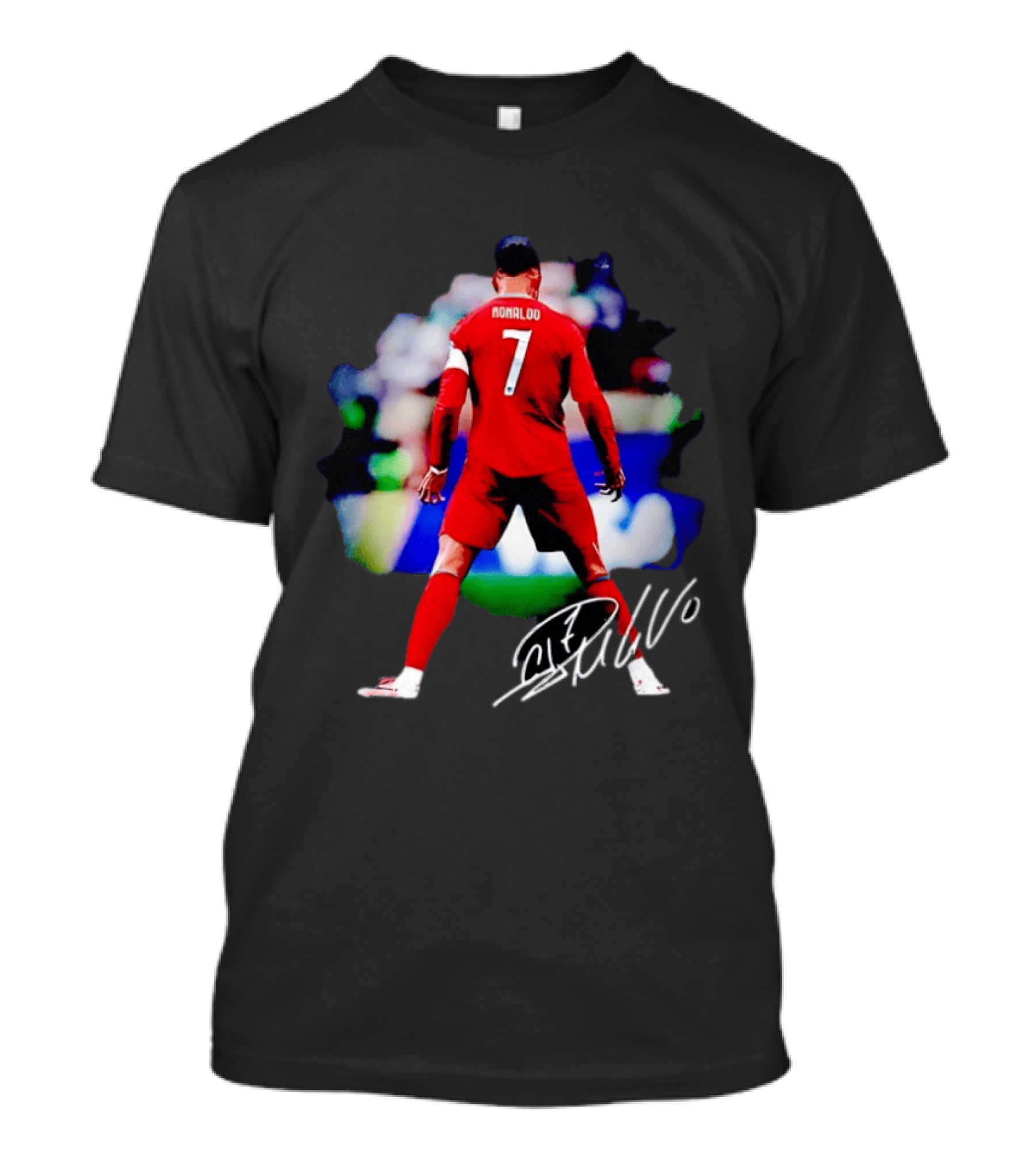 Ronaldo Number 7 Portugal National Team Jersey Photographic Arts With Autograph T-Shirt