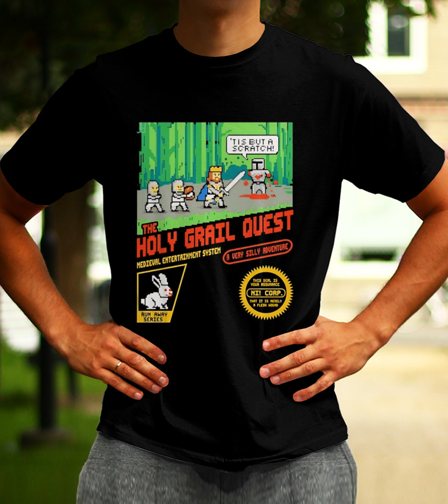The Holy Grail Quest Medieval Entertainment System A Very Silly Adventure High Score T-Shirt