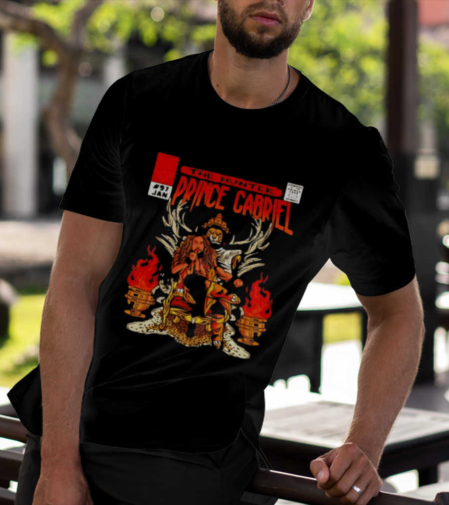 The Hunter Prince Gabriel 97 Jan Comic Book Cover Deer Antlers Flaming Torches T-Shirt