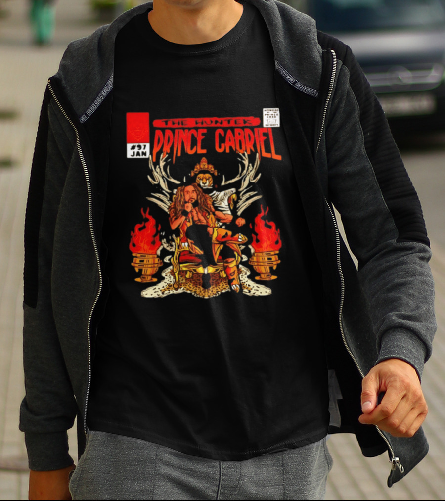 The Hunter Prince Gabriel 97 Jan Comic Book Cover Deer Antlers Flaming Torches T-Shirt