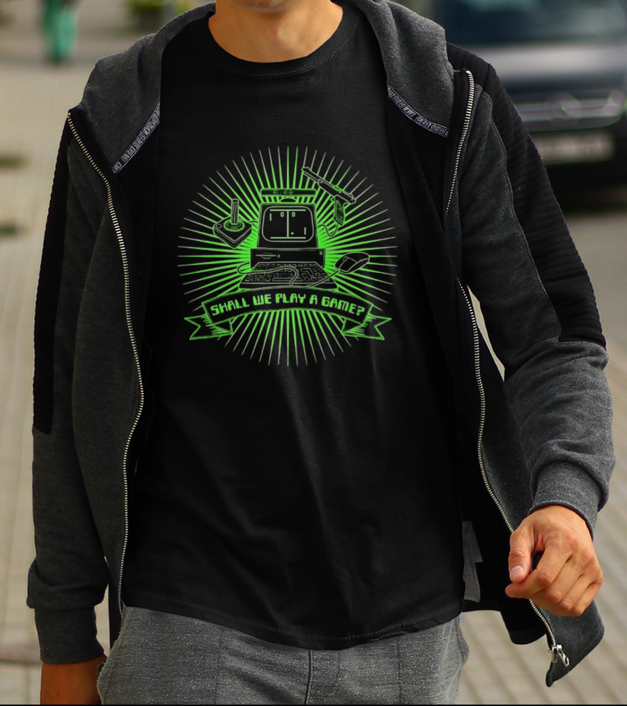 Shall We Play A Game Retro Computer Joystick And Mouse T-Shirt