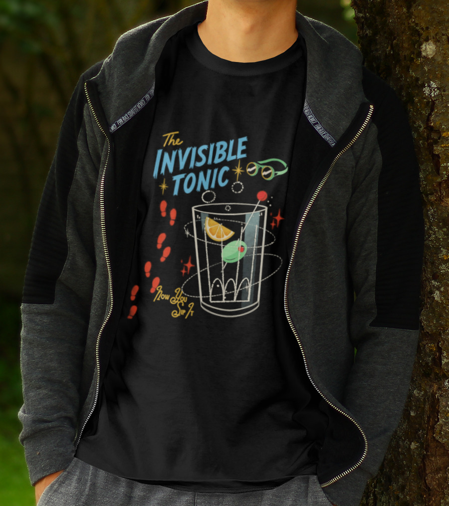 The Invisible Tonic Glass With Citrus Garnish And Playful Summer T-Shirt