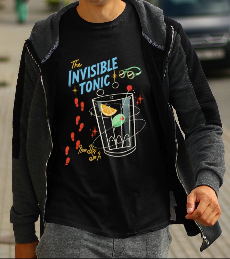 The Invisible Tonic Glass With Citrus Garnish And Playful Summer T-Shirt