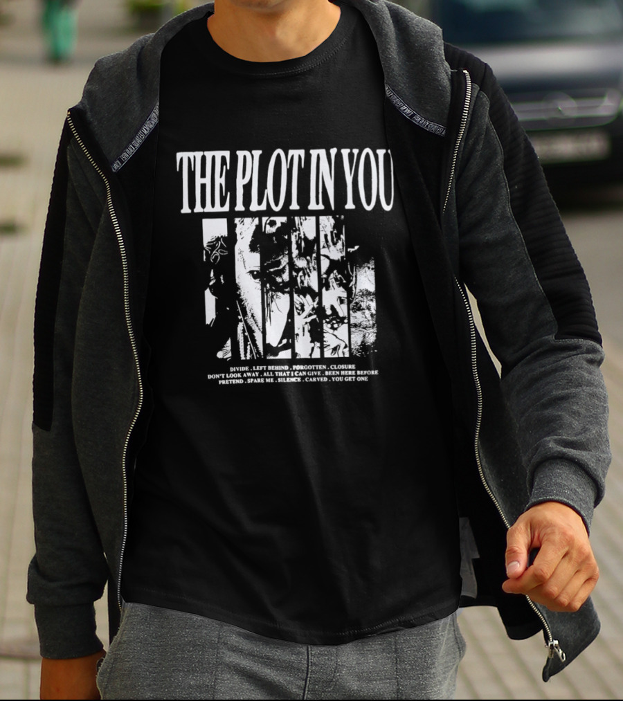The Plot In You Song Titles Collage With Past Album Covers T-Shirt