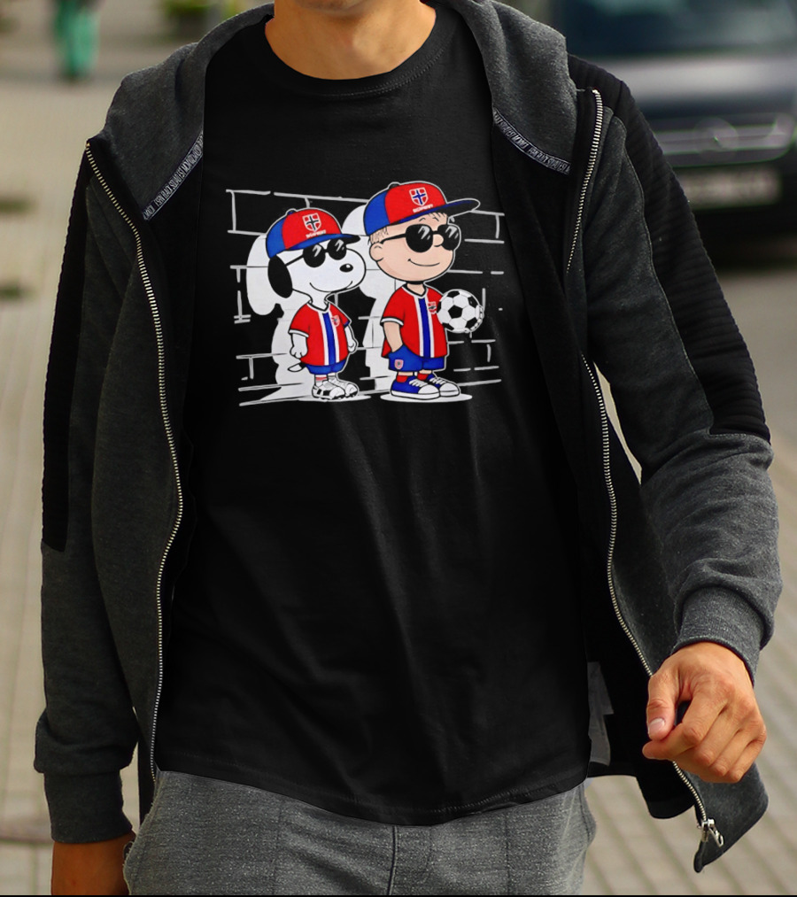 Snoopy Charlie Brown Norway Outfit Sunglasses Soccer T-Shirt
